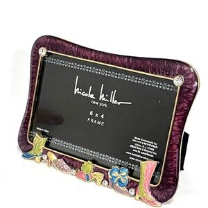 Nicole Miller Enamel Metal Photo Picture Frame 6"X4"~ Fun Shoe Theme Frame